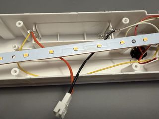 Power leads soldered to battery contacts